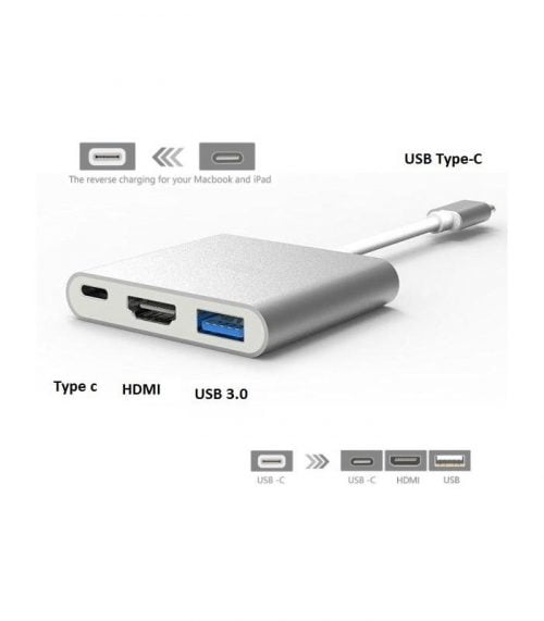 تبدیل TYPE C به HDMI و  TYPE C و USB3.0